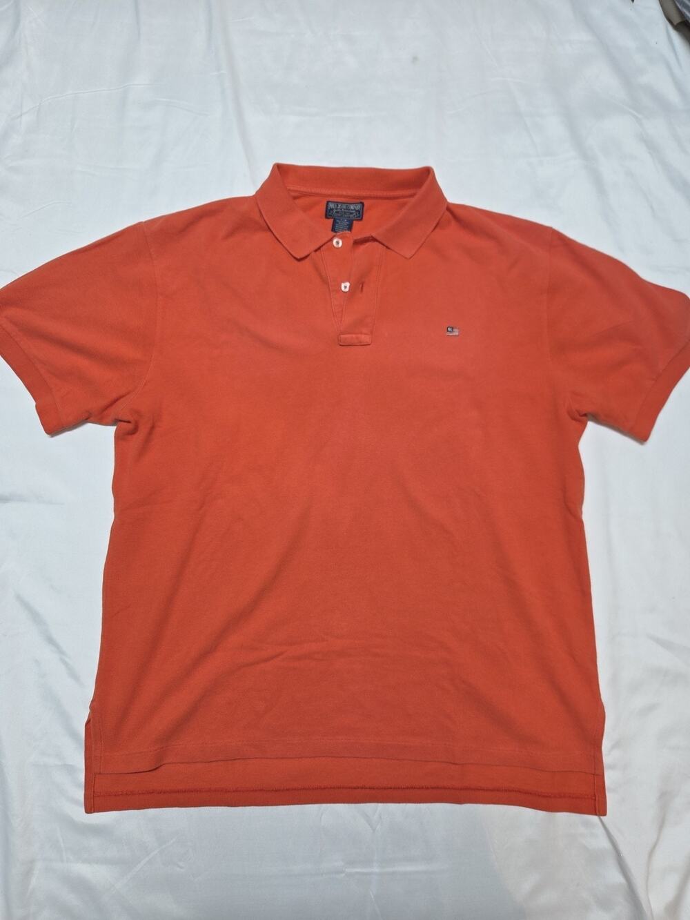 Orange Polo Jean Company Ralph Lauren Polo Shirt Men's Large Short Sleeve